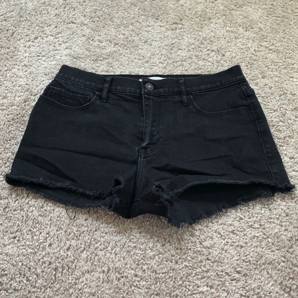 A&F Black Jean Short Cutoffs